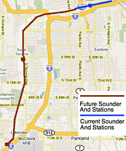 Lakewood Sounder Alignment Map